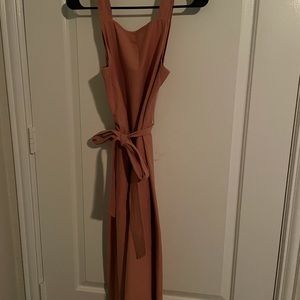 Cute coral colored linen midi dress